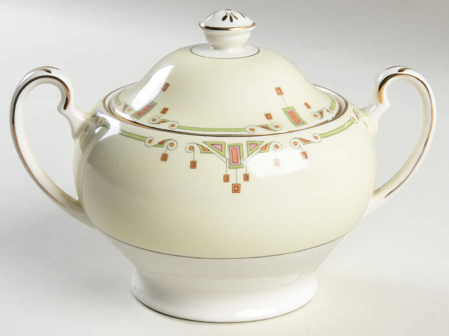 MEA454 Sugar Bowl & Lid by Alfred Meakin-1