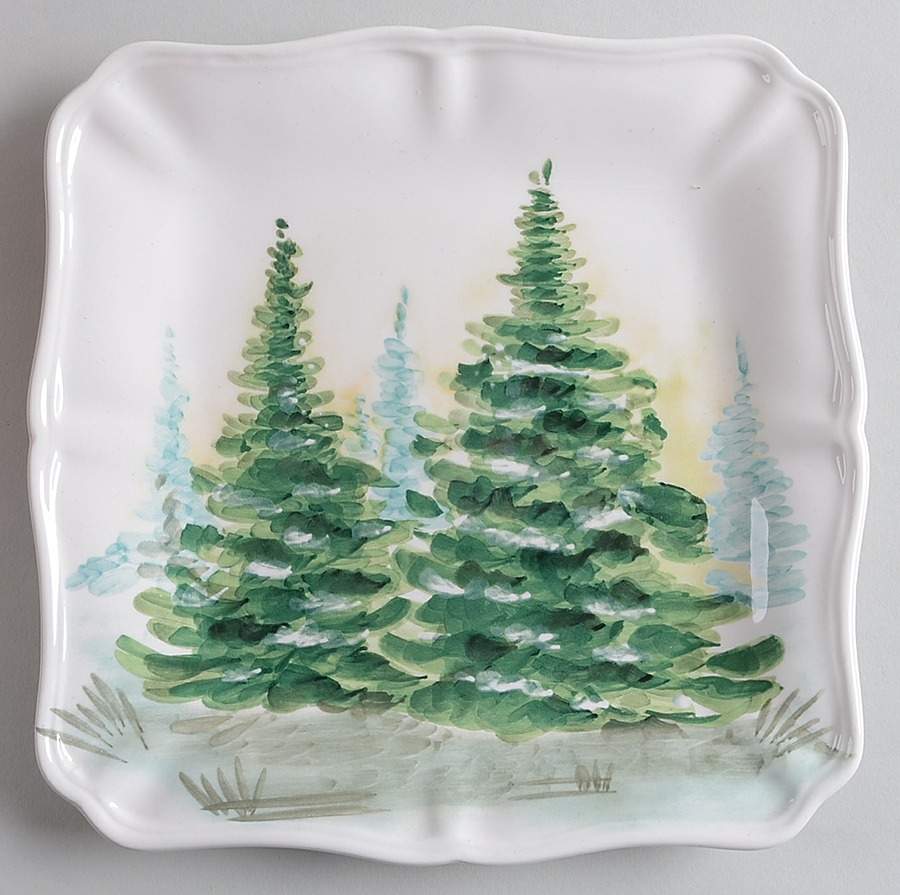 Watercolor Forest Square Salad Plate by Maxcera Corp-1