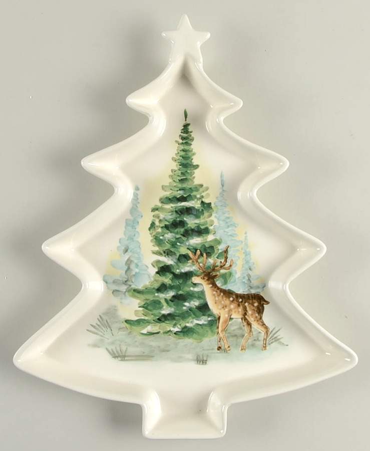 Watercolor Forest 14" Tree Shaped Tray by Maxcera Corp-1