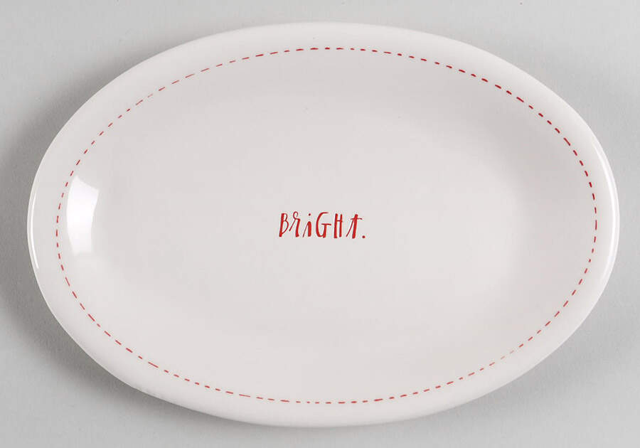Rae Dunn Holiday 8" Oval Plate by Magenta-1