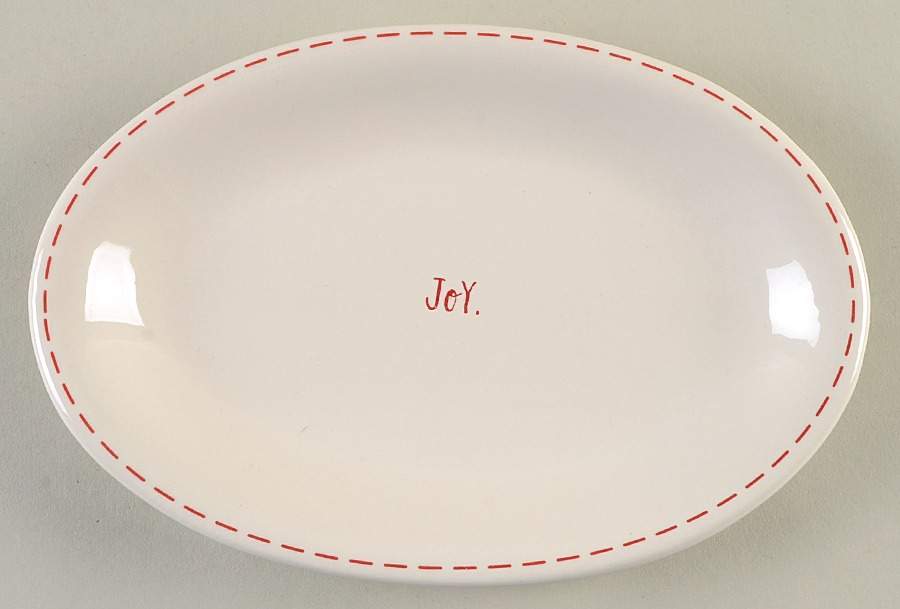 Rae Dunn Holiday 8" Oval Plate by Magenta-1