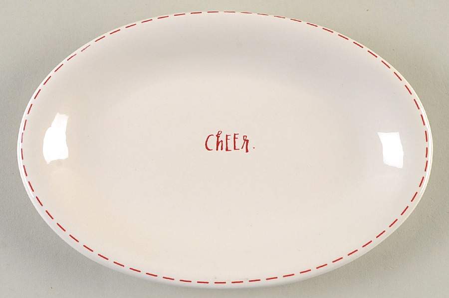Rae Dunn Holiday 8" Oval Plate by Magenta-1