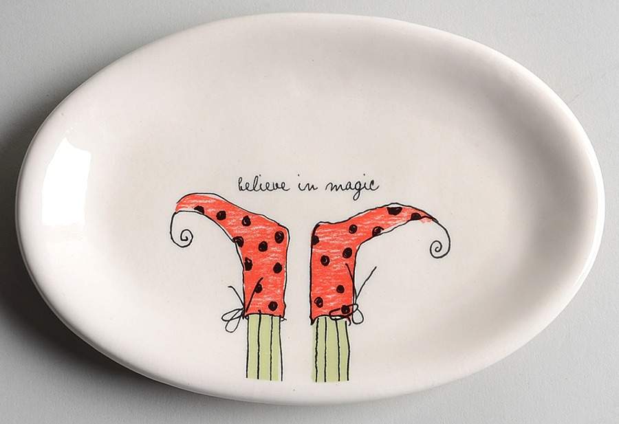 Rae Dunn Holiday 8" Oval Plate by Magenta-1