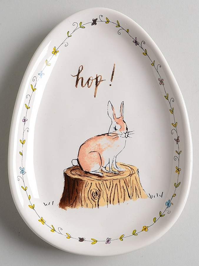 Rae Dunn Holiday 8" Egg Shape Plate by Magenta-1