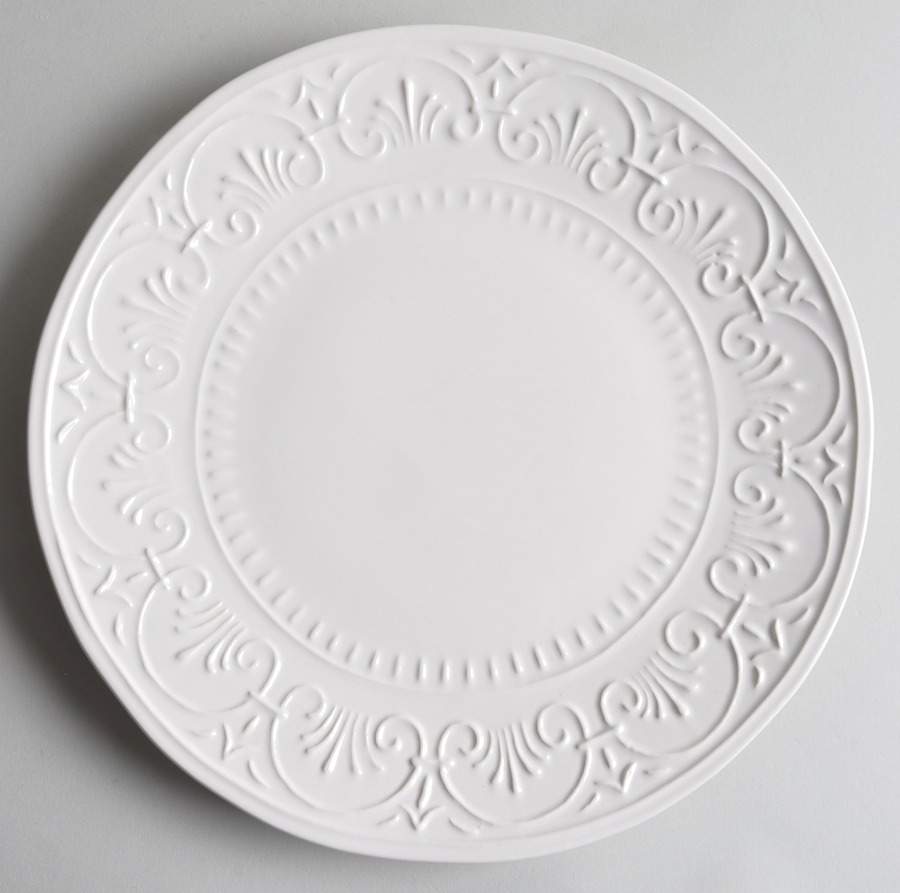 MLJ15 White Dinner Plate by Maioliche Jessica-1