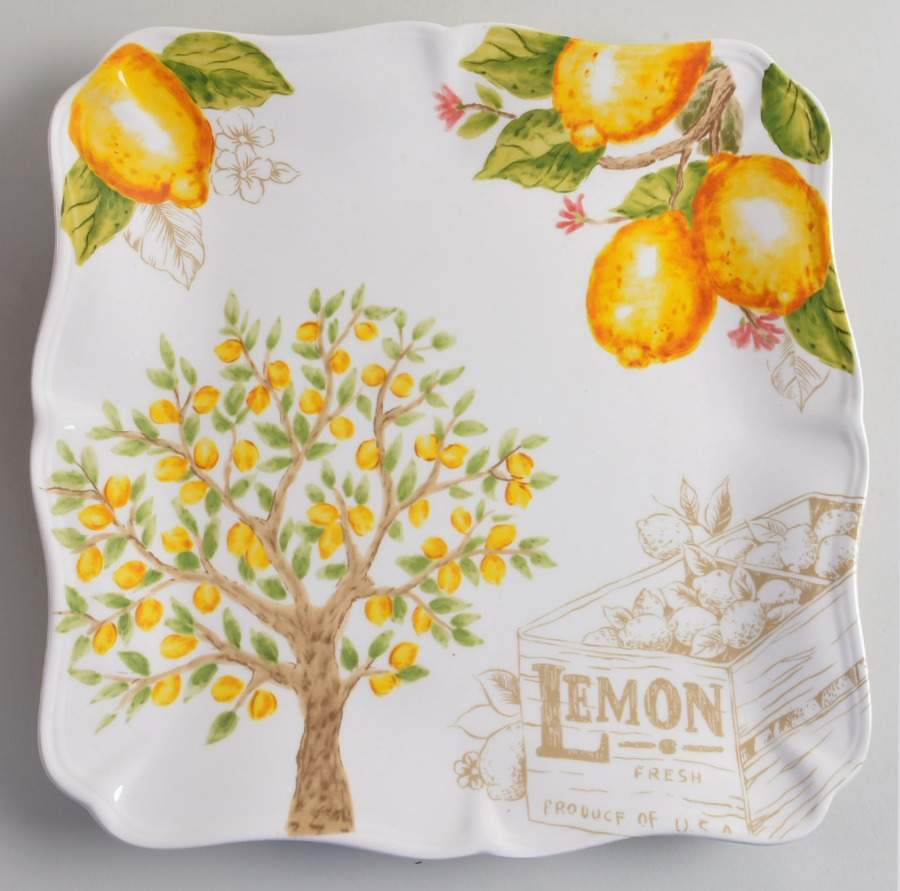Lemon Tree Square Dinner Plate by Maxcera Corp-1