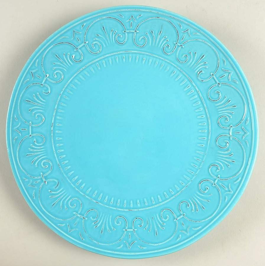 MLJ15 Turquoise Dinner Plate by Maioliche Jessica-1