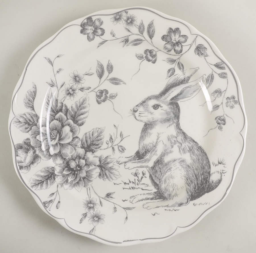 Black and White Toile Salad Plate by Maxcera Corp-1