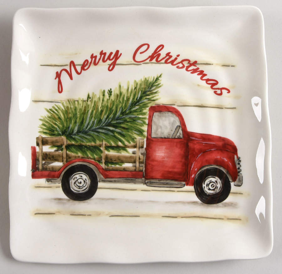 Merry Christmas Square Salad Plate by Maxcera Corp-1