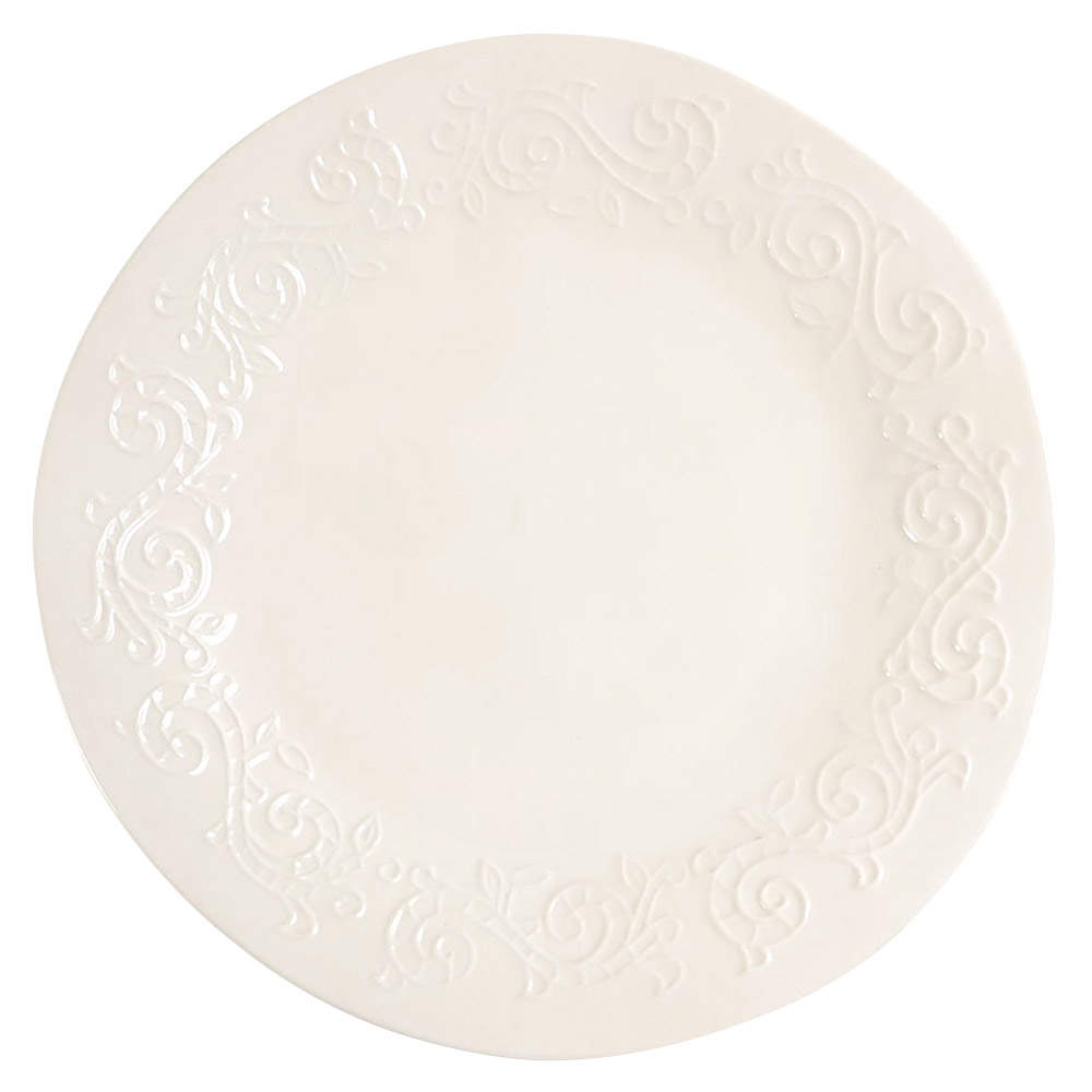 MLJ22 White Dinner Plate by Maioliche Jessica-1