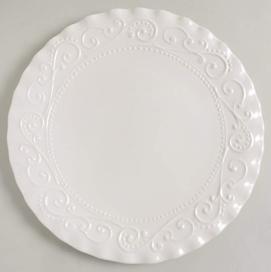 MLJ23 White Dinner Plate by Maioliche Jessica-1