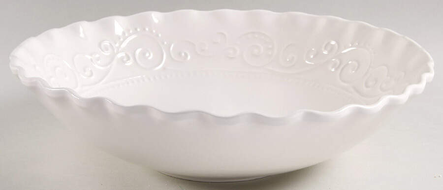 MLJ23 White 12" Round Serving Bowl by Maioliche Jessica-1
