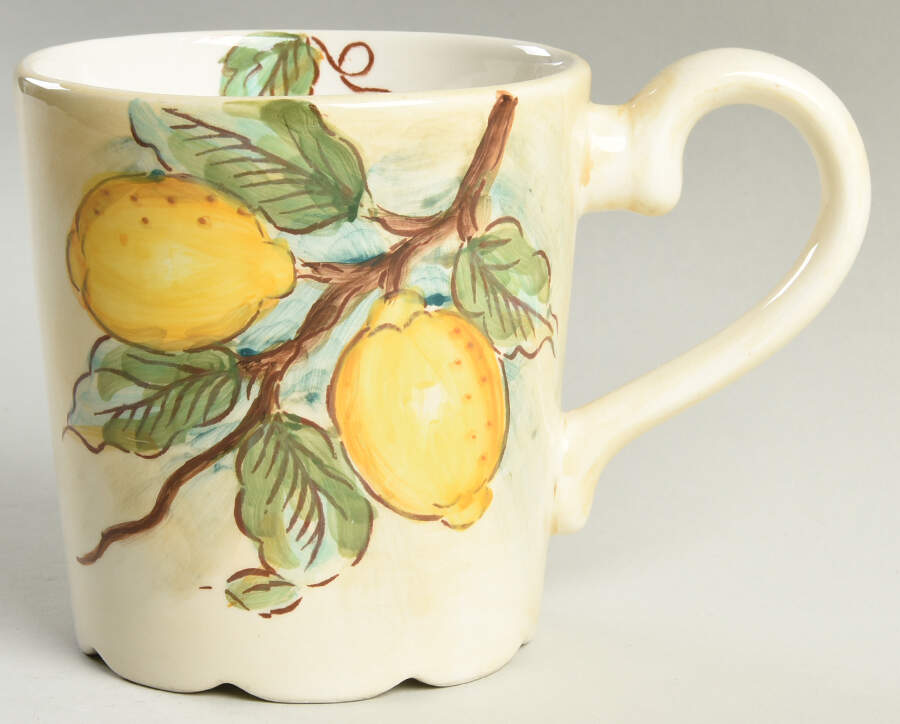 Watercolor Lemon (Beige Body) Mug by Maxcera Corp-1