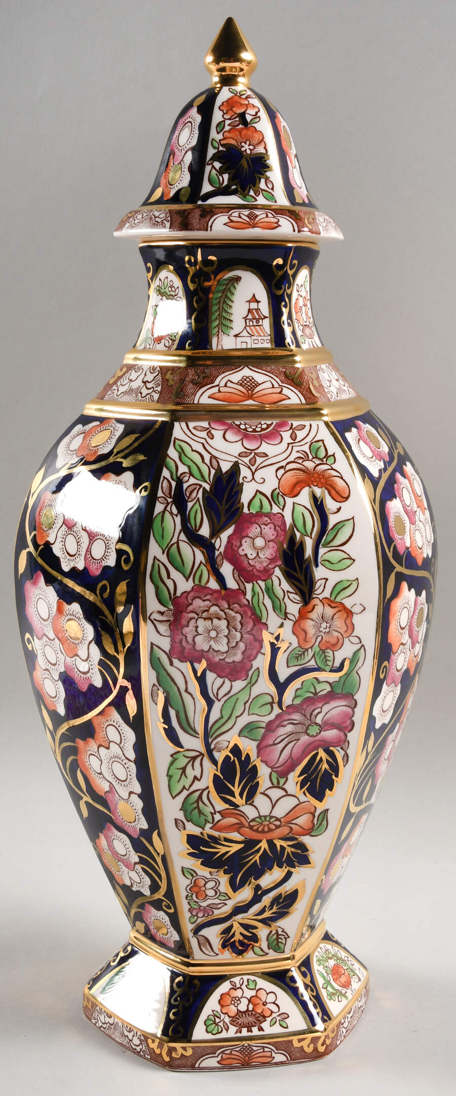 Penang 18" Hexagonal Hall Vase & Lid by Mason's-1