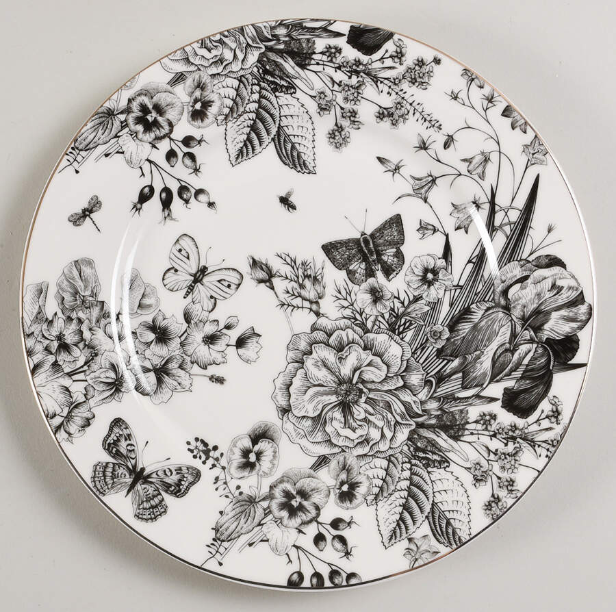 Dark Butterfly Garden Salad Plate by Monterey Bay-1