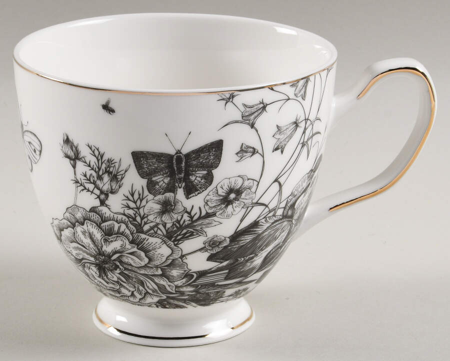 Dark Butterfly Garden Latte Mug by Monterey Bay-1