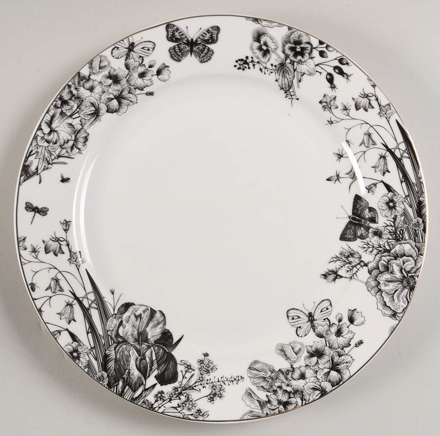 Dark Butterfly Garden Dinner Plate by Monterey Bay-1