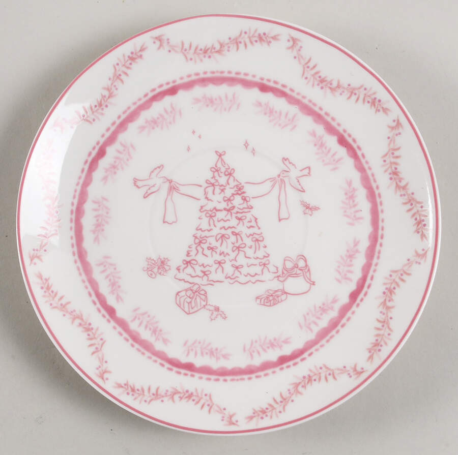 Pink Christmas Dove Tree Saucer by Monterey Bay-1