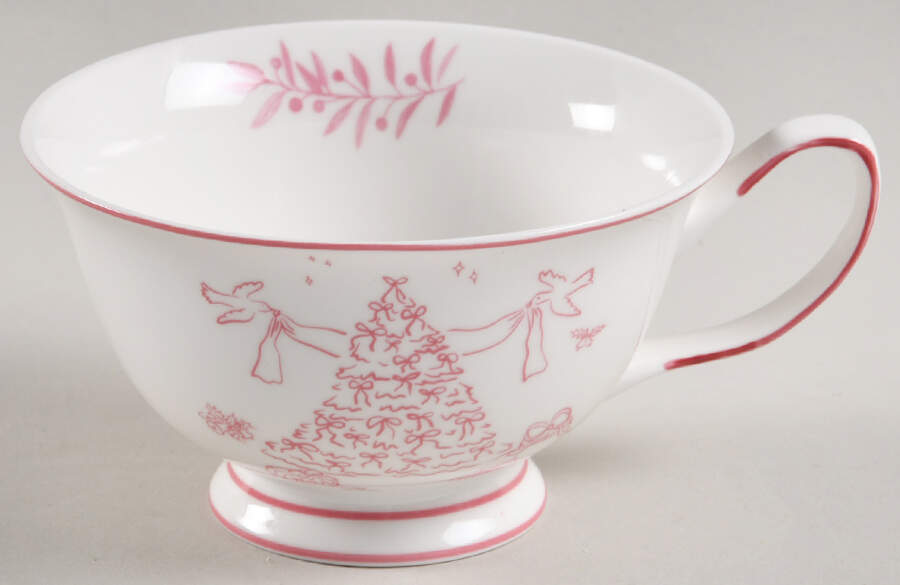Pink Christmas Dove Tree Footed Cup by Monterey Bay-1