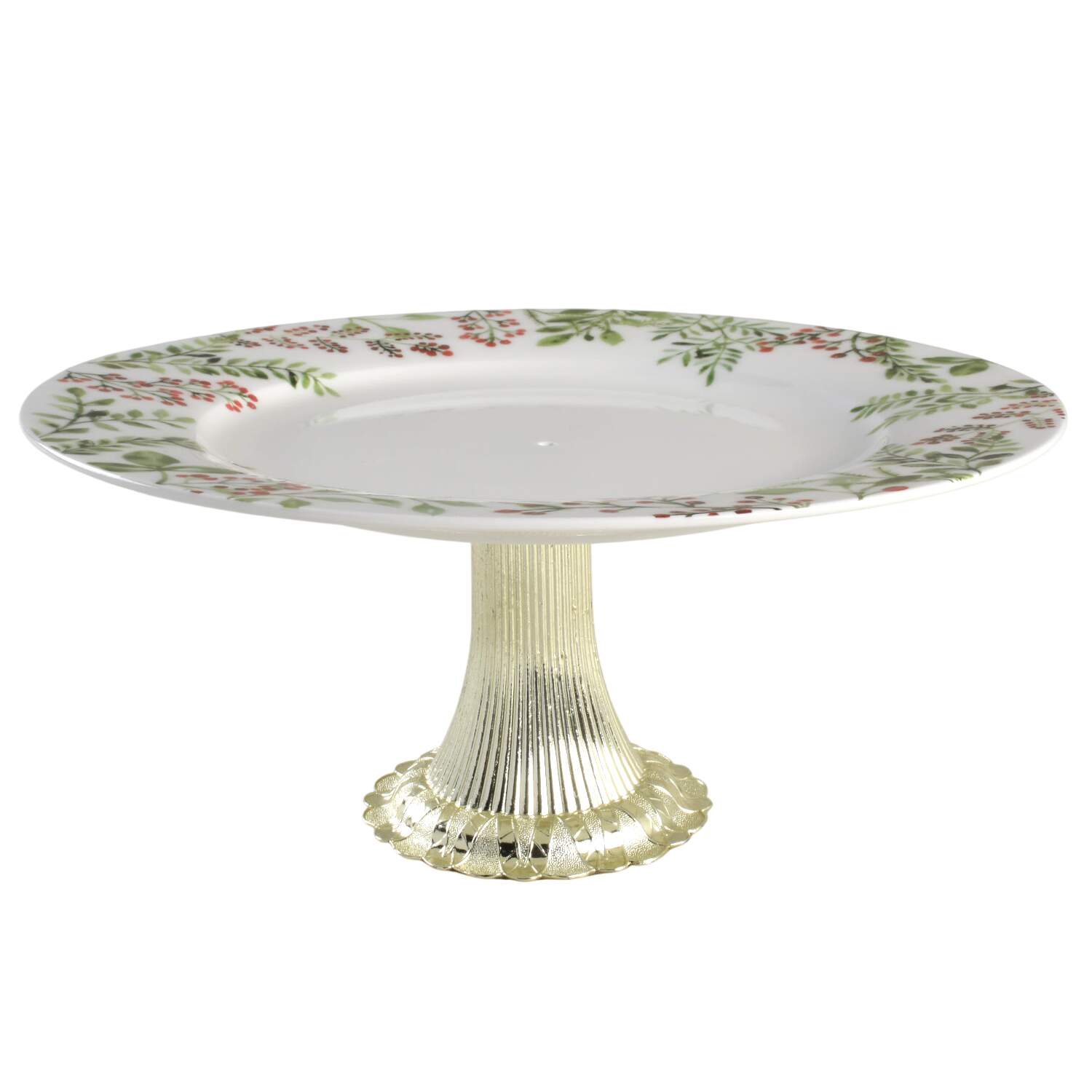Tivoli Holiday Cake Stand with 4"-5" Metal Pedestal  Hc by Mikasa-1