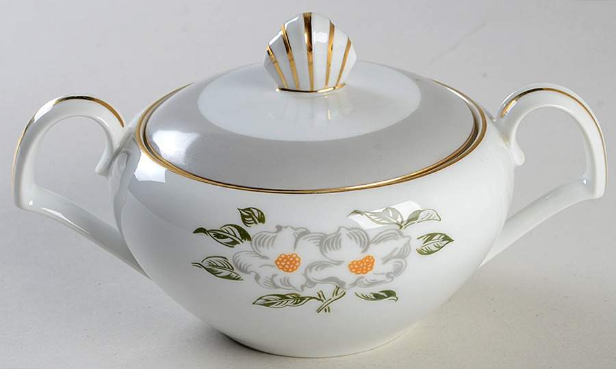 Dogwood Sugar Bowl & Lid by Narumi-1