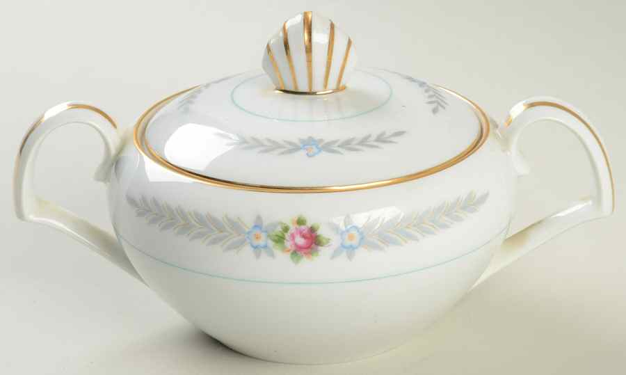 Olive Leaves Sugar Bowl & Lid by Narumi-1
