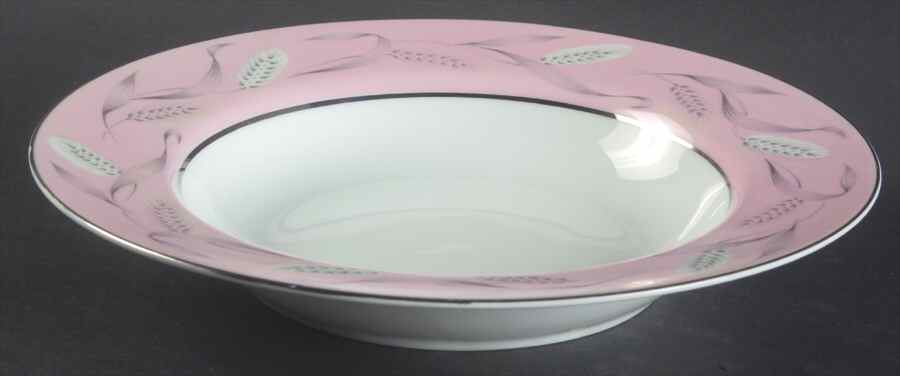 Pink Wheat Rim Soup Bowl by Narumi-1