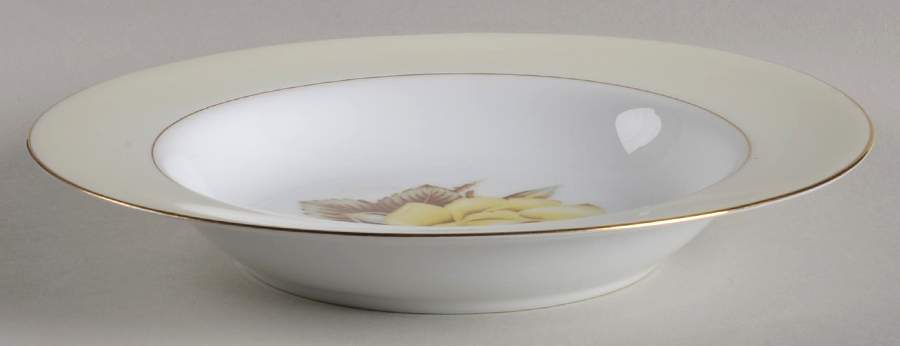 Yellow Rose Rim Soup Bowl by Narumi-1