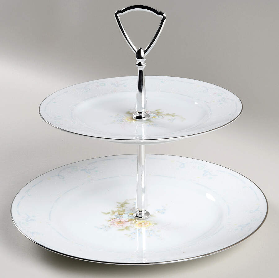 Anticipation 2 Tiered Serving Tray (Dinner & Salad Plate) by Noritake-1