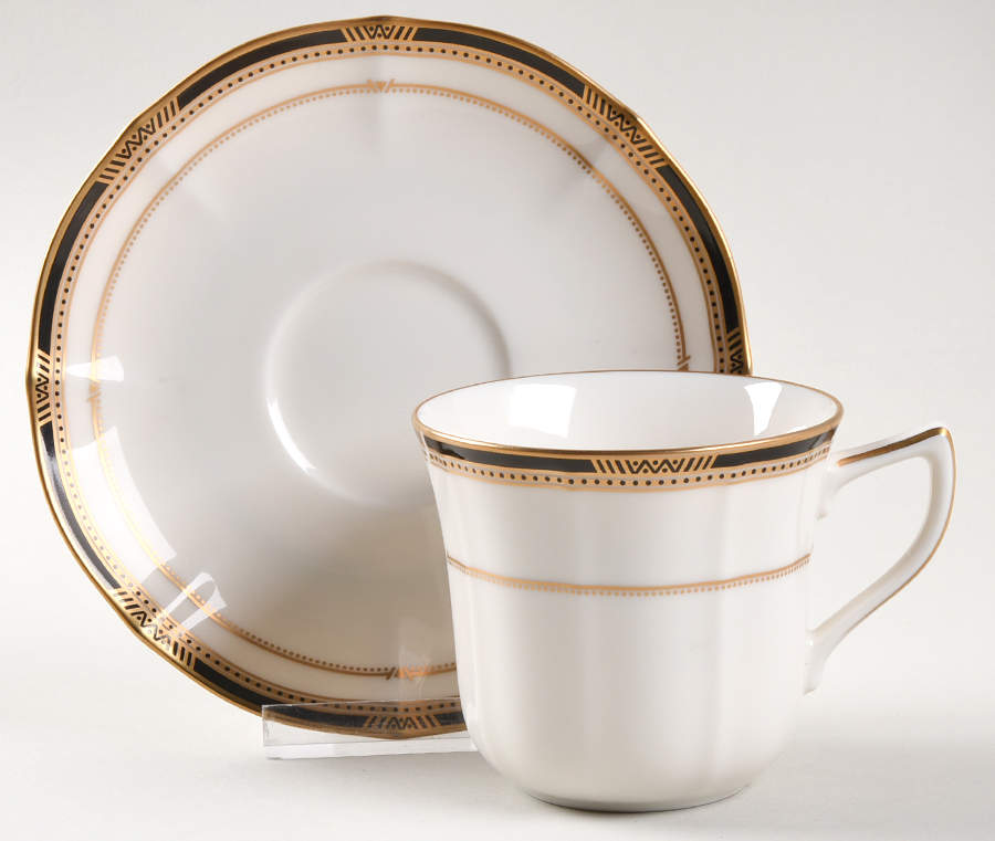 Gilded Age Flat Cup & Saucer Set by Noritake-1