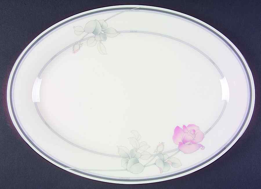 Moonlight Rose 14" Oval Serving Platter by Noritake-1