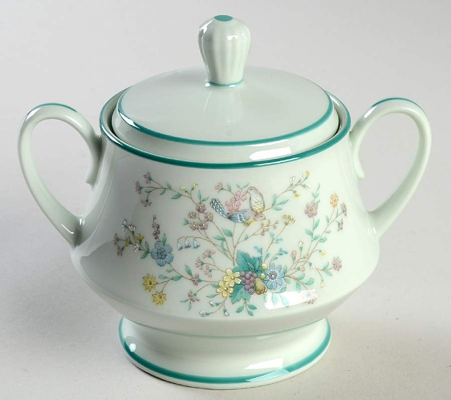 Paradise Green Sugar Bowl & Lid by Noritake-1