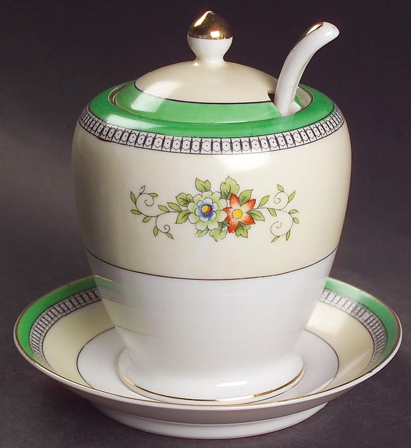 Roseara Jam/Jelly & Lid, Ladle & Underplate by Noritake-1