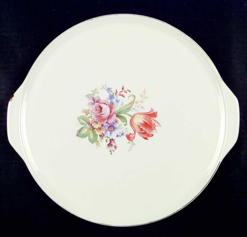 Roses of Victory (USA) Handled Cake Plate by Nasco China (USA)-1