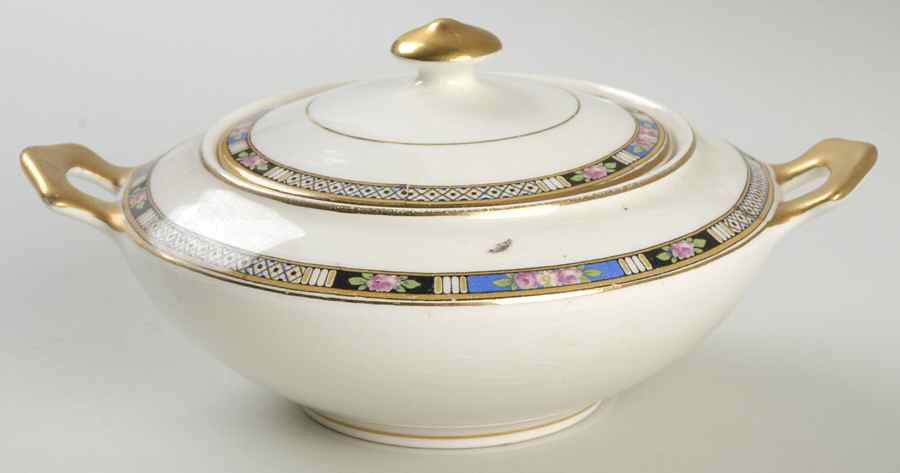 La Rosa Sugar Bowl & Lid by National China (USA)-1