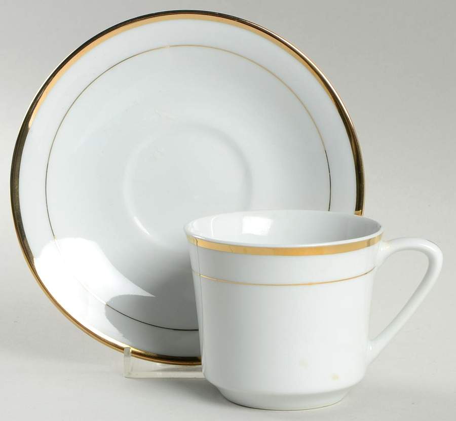 Imperial Gold Flat Cup & Saucer Set by Nanchang-1