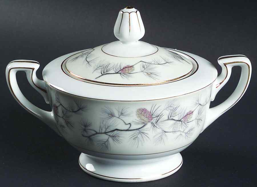 Olympia (Pine Cones) Sugar Bowl & Lid by Narumi-1