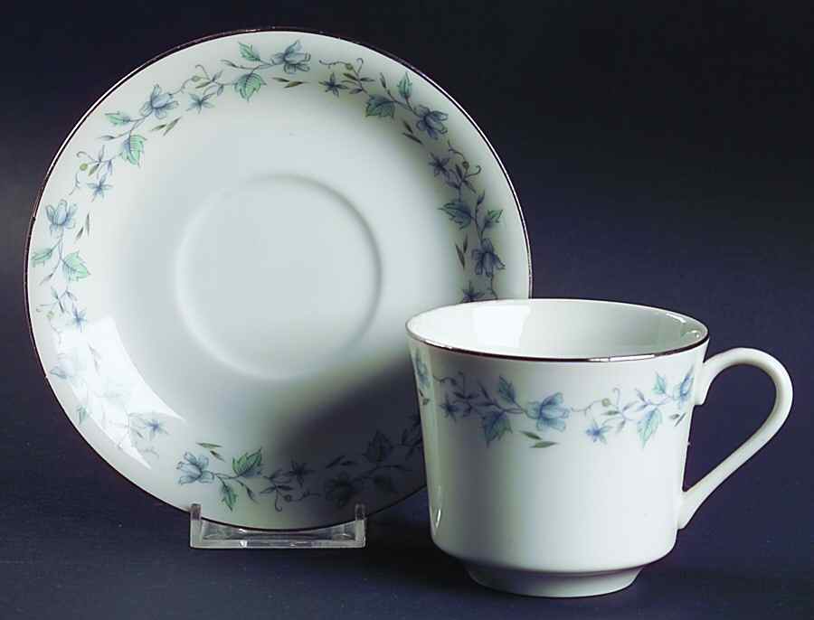 Bluefield Flat Cup & Saucer Set by Nasco (Japan)-1