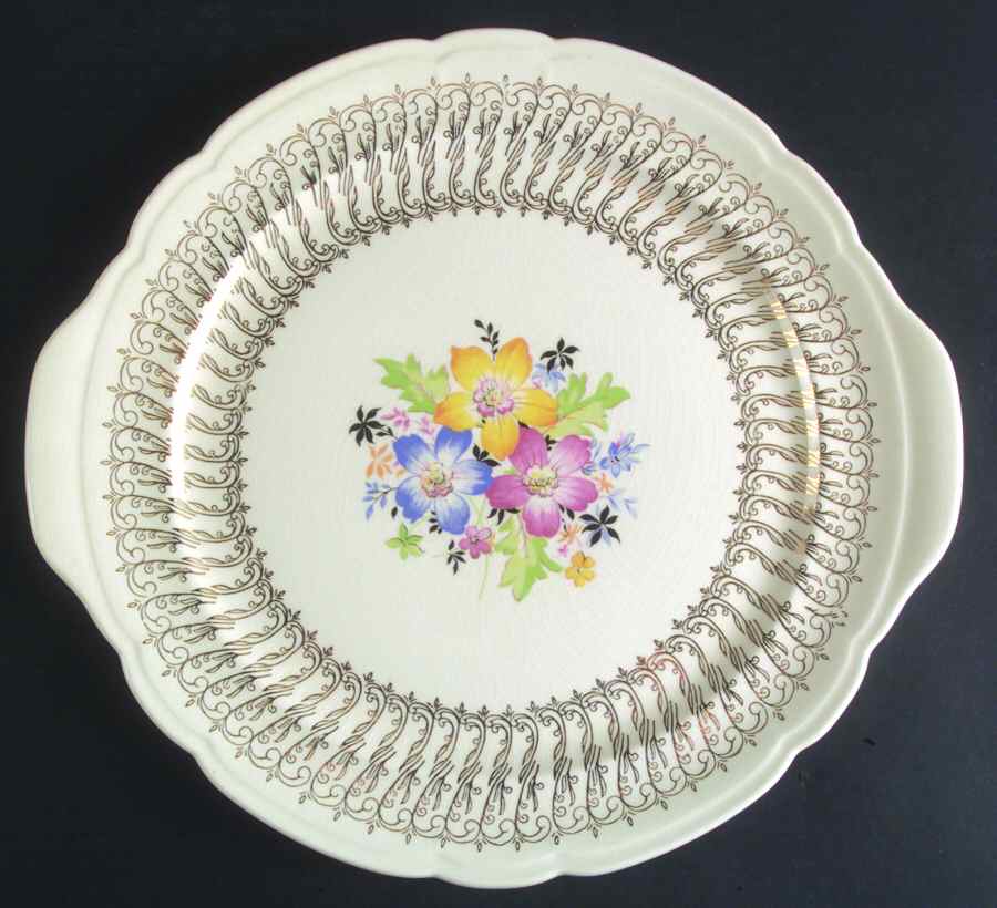 Canterbury Gold Handled Cake Plate by Nasco (Japan)-1