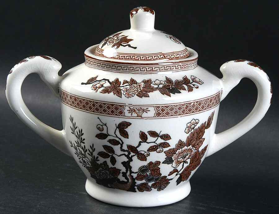 Indian Tree Brown (Japan) Sugar Bowl & Lid by Nasco (Japan)-1