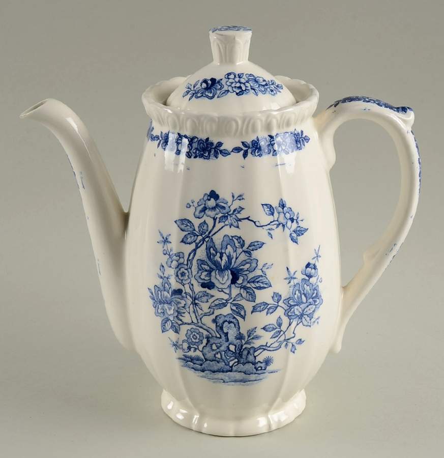 Jardin Bleu Coffee Pot & Lid by Nasco (Japan)-1