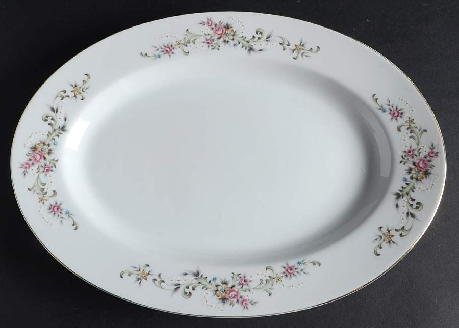 Linda 12" Oval Serving Platter by Nasco (Japan)-1