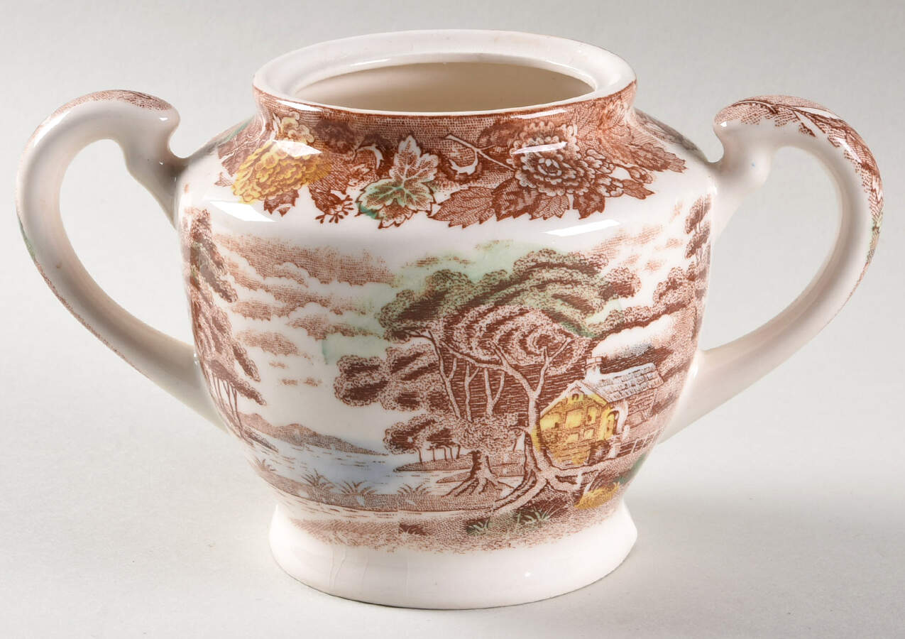 Mountain Woodland Sugar Bowl No Lid by Nasco (Japan)-1