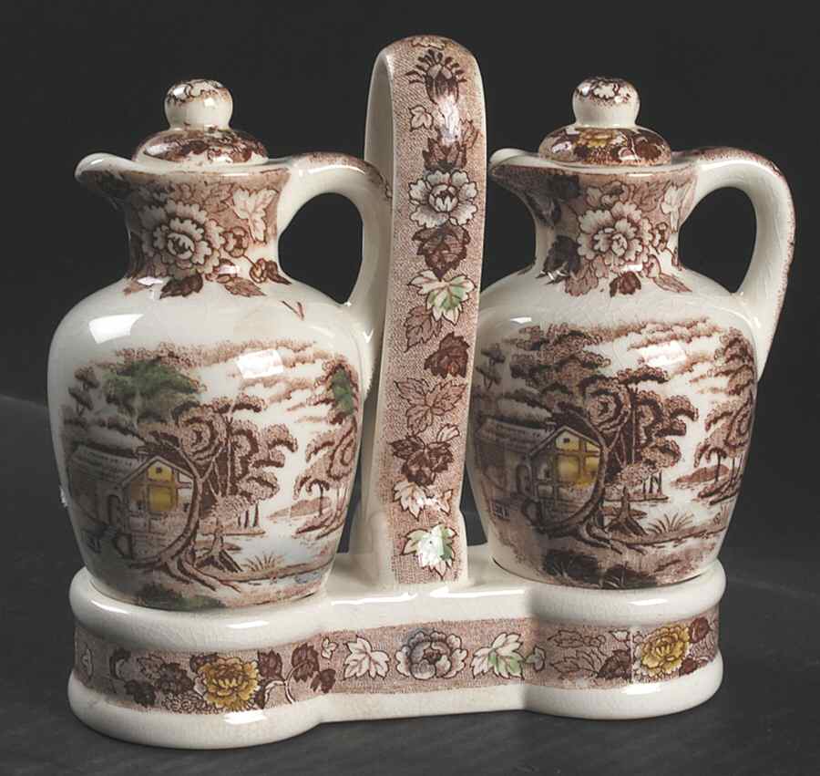 Mountain Woodland Vinegar and Oil Tray Set by Nasco (Japan)-1
