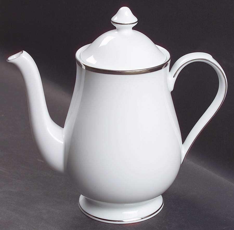 Band of Platinum Coffee Pot & Lid by Nikko-1