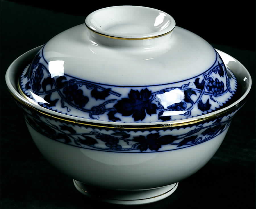 Blue Grape Rice Bowl & Lid by Nikko-1