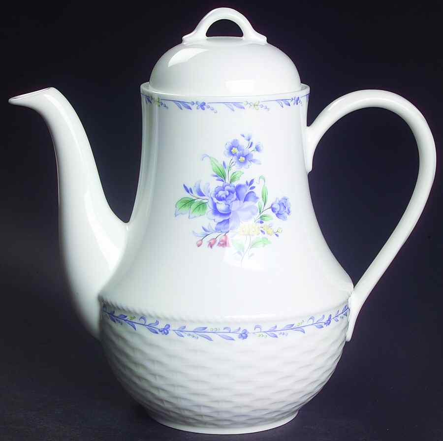 Blue Petals Tea/Coffee Pot & Lid by Nikko-1