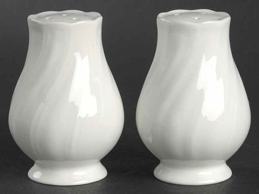 Crown White Salt & Pepper Set by Nikko-1