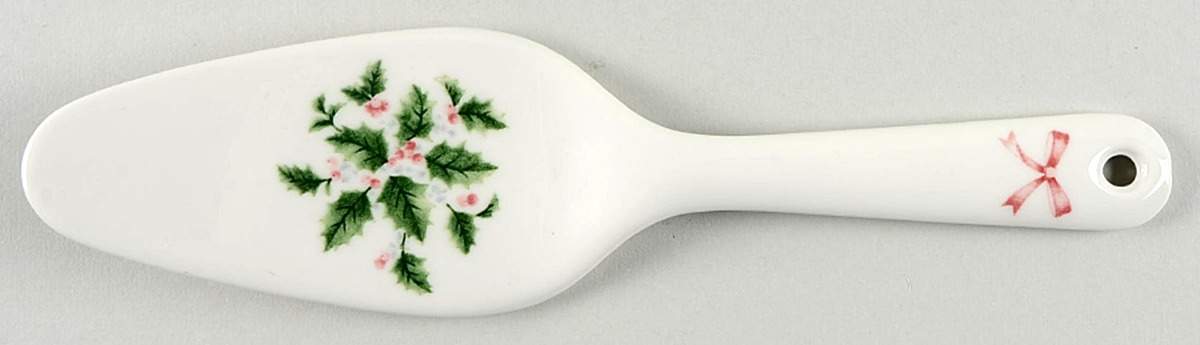 Festive Holly Solid Ceramic Pie/Cake Server by Nikko-1