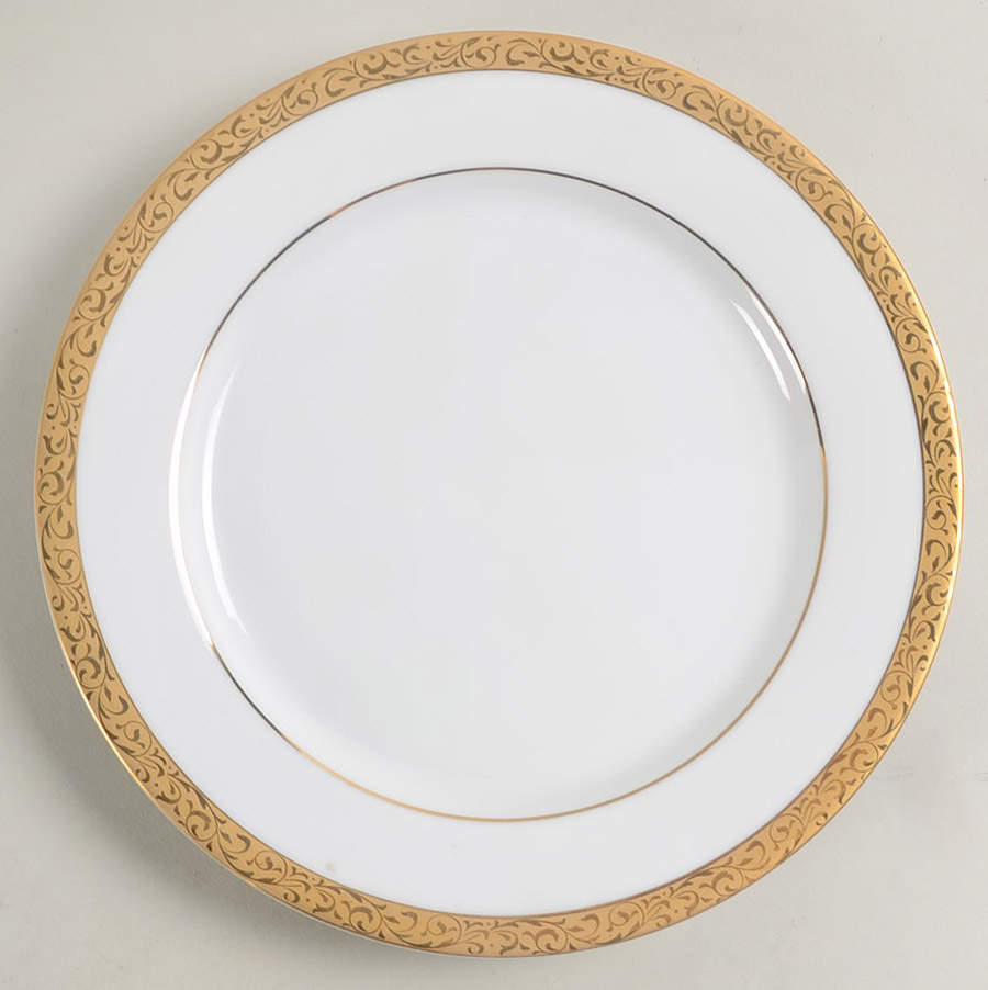 Gold Filigree Salad/Dessert Plate by Nikko-1